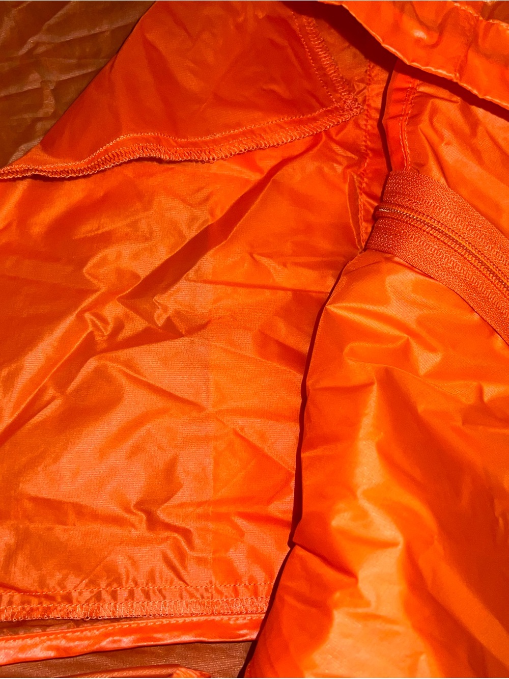 Xersion Orange Translucent Nylon Packable Windbreaker Zip Up Jacket Size XL - Picture 8 of 8